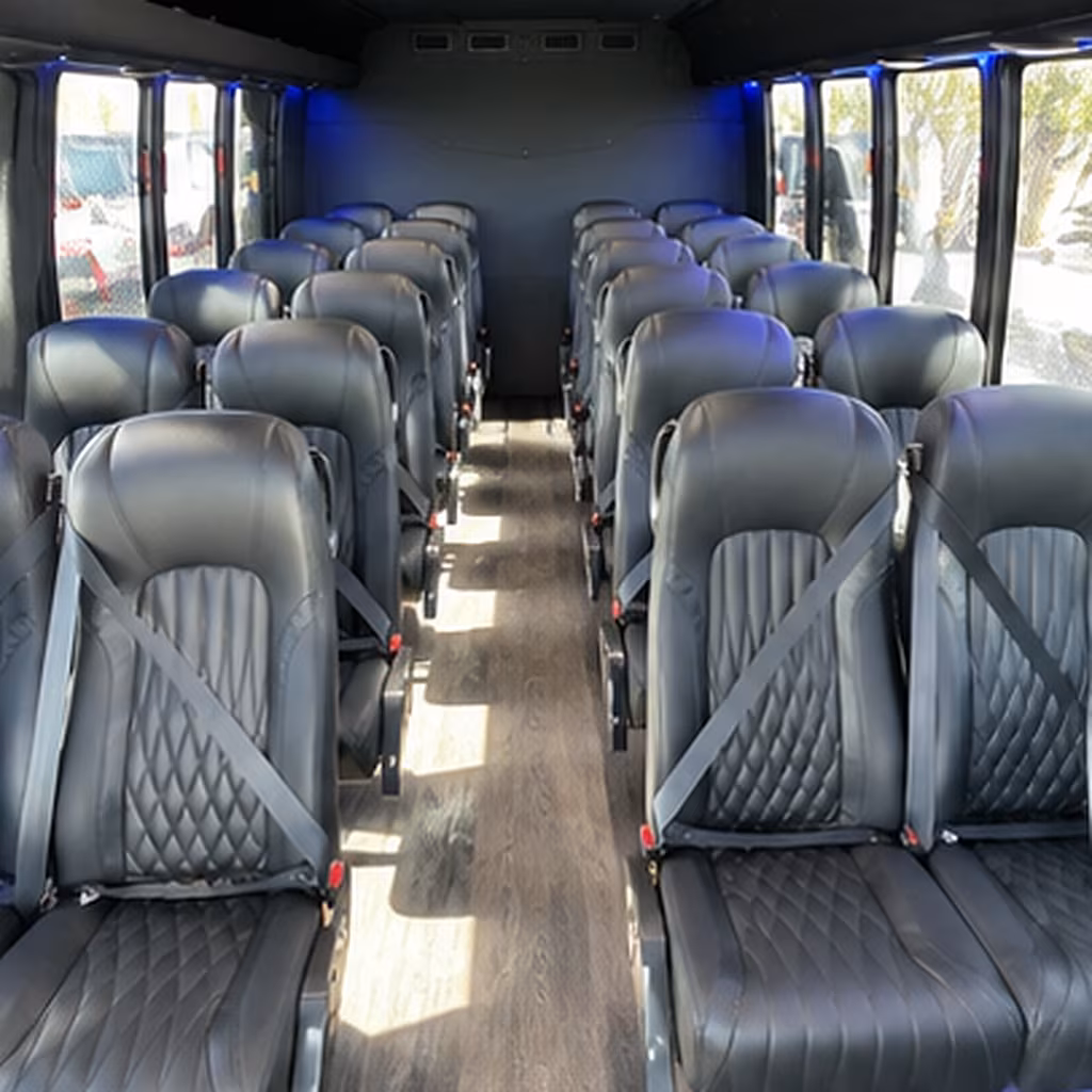 sandy 25 passenger minibus inside