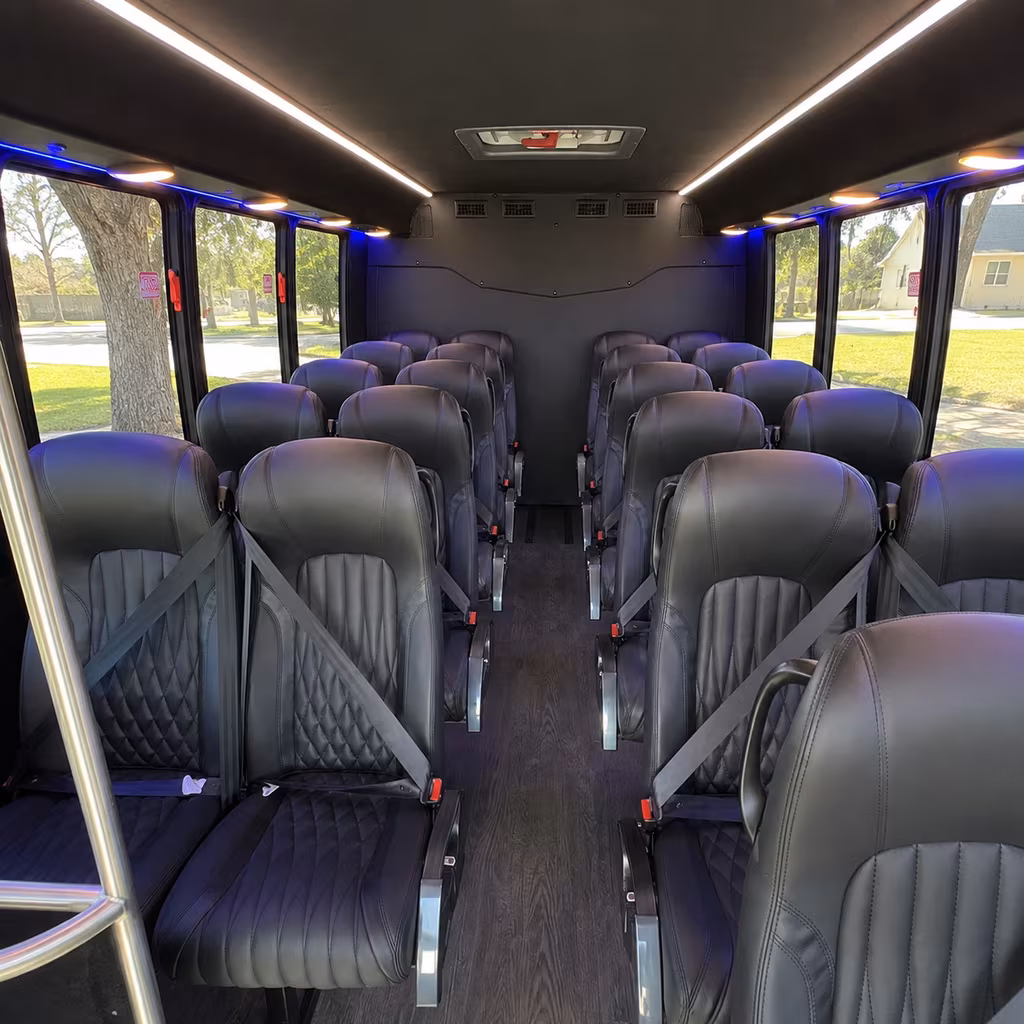 sandy 28 passenger minibus interior
