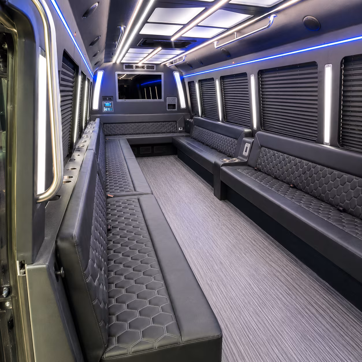 sandy 40 passenger party bus interior