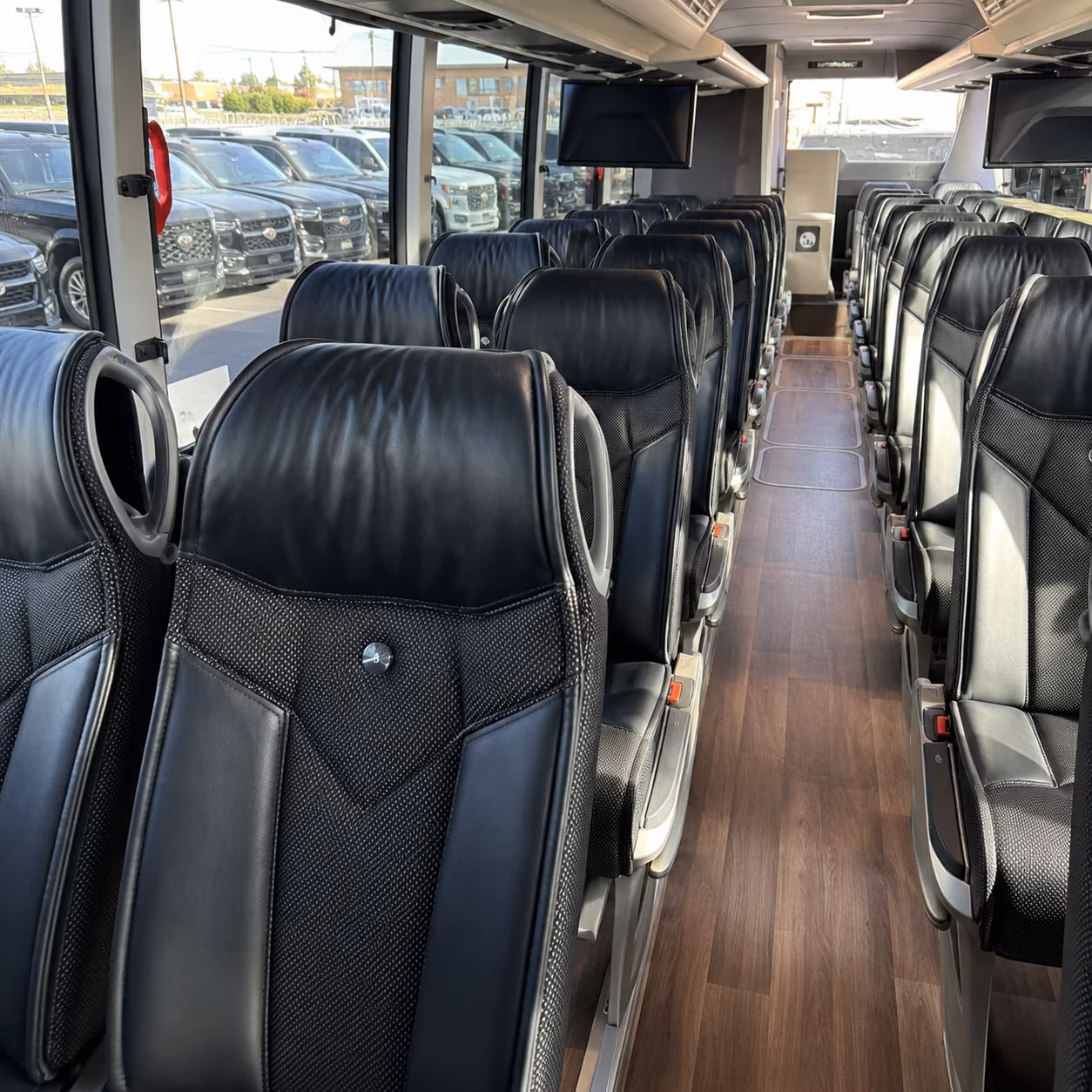 sandy 56 passenger charter bus inside