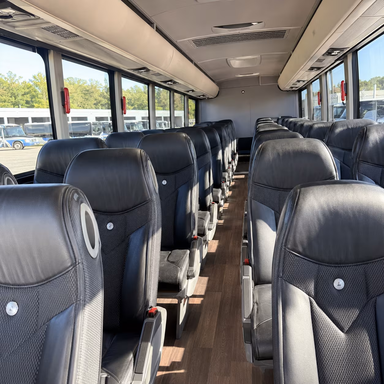 sandy 56 passenger charter bus interior