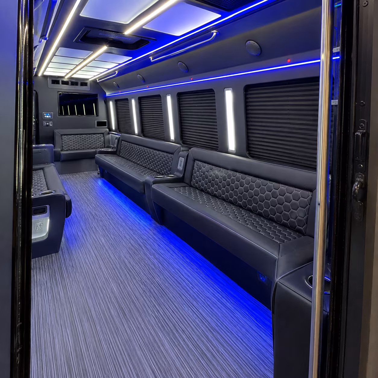 sandy party bus rental interior
