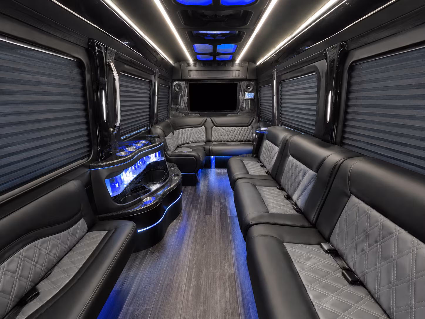 sandy sprinter limousine inside